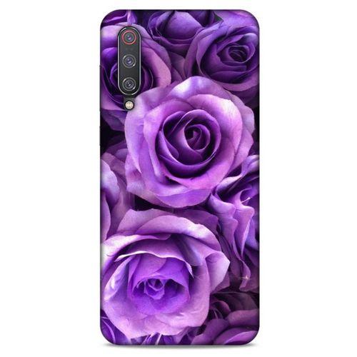 Xiaomi Mi 9 Uyumlu Kılıf Mor Delisi (40) Fit Silikon Kılıf Büyük Güller