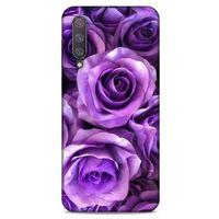 Xiaomi Mi 9 Uyumlu Kılıf Mor Delisi (40) Fit Silikon Kılıf Büyük Güller