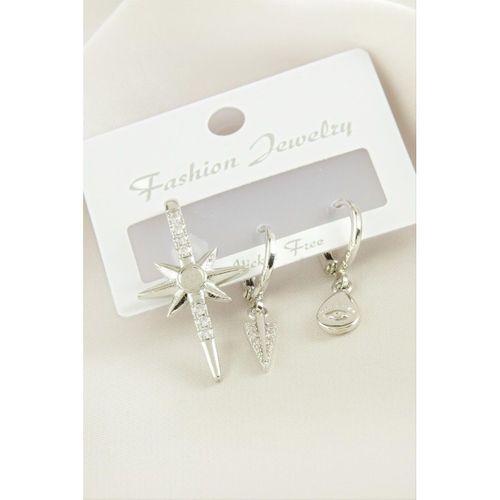 3 Adet Yıldız Zirkon Taşlı Küpe