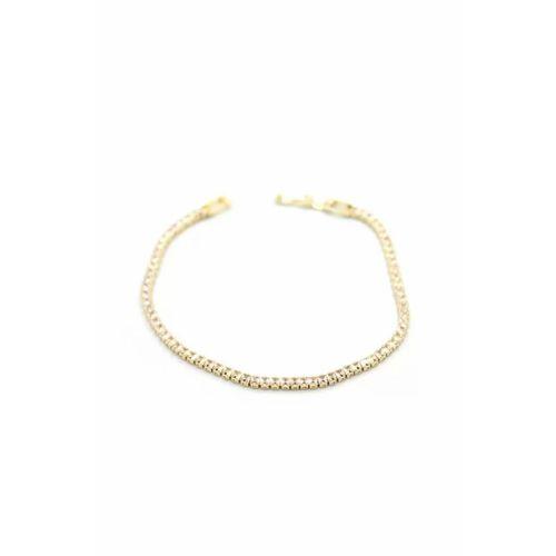 Kare Taşlı Su yolu Bileklik - Altın