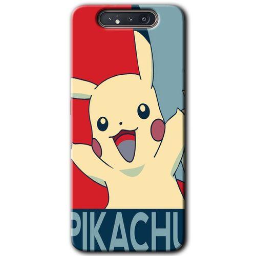 Galaxy A80 Kılıf HD Desen Baskılı Arka Kapak - Pikaçhu