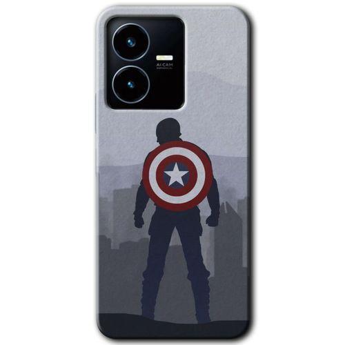 Vivo Y22s Kılıf HD Desen Baskılı Arka Kapak - Captain Avenger
