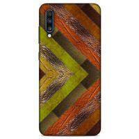 Samsung Galaxy A70s Kılıf Patchwork (10) Full Koruma Kılıfı Yeşil Turuncu