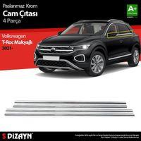 Volkswagen T-Roc Uyumlu Makyajlı Krom Cam Çıtası 4 Parça. 2021 Üzeri Parça