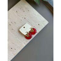 Taşlı Küpe - Kırmızı