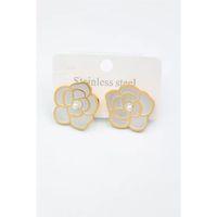 Sedef Çiçek Küpe - Altın