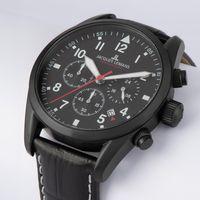 Jacques Lemans Sport JL.42-2F Quartz Deri Siyah 10 ATM 42 mm Erkek Kol Saati
