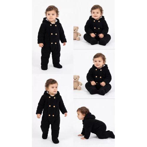 3/12 Ay Çift Düğmeli Kapşonlu Bebek Tulumu