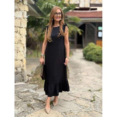 Kadın Omuzlardan Büzgülü Kayık Yaka Fırfırlı Janjan Krep Elbise