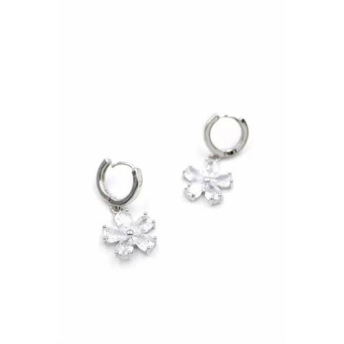 Çiçek Küpe - Beyaz