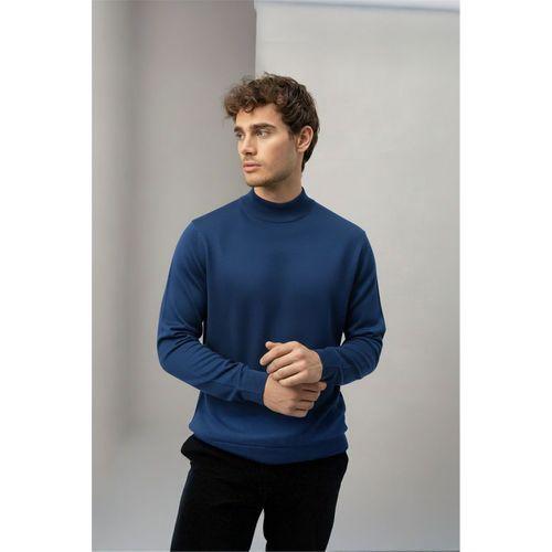 Fincher Yarım Balıkçı Fit Kalıp Boğazlı Erkek Kazak - İndigo