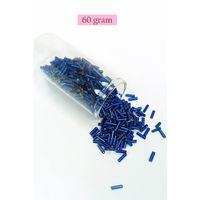 Uzun Boru Kesme Boncuk Çap 2mm Uzunluk 10 mm - 60 Gram - Lacivert - BNC272