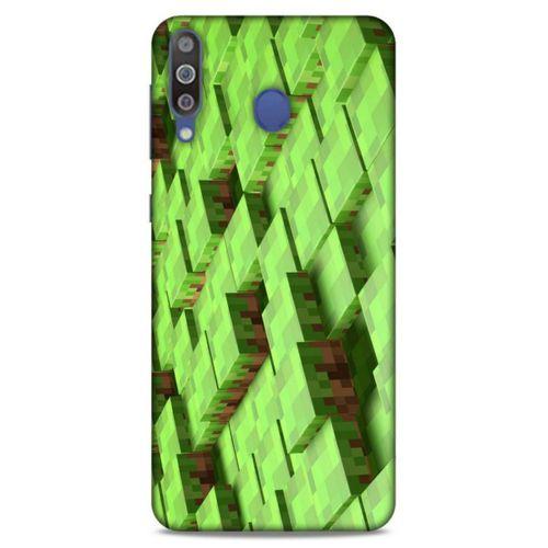 Lopard Samsung Galaxy M30 Uyumlu Kılıf PiXel (4) Koruma Kılıfı Koyu Yeşil