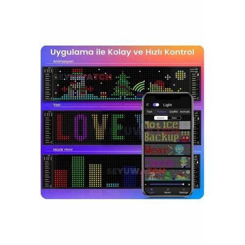 Led Ekran Matrix Panel Cama Yapışan En Büyük Boy 16x96 Led Sayısı Araba Yazısı 12cm-59.5cm