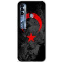 Potkal Hediye Fabrikası Tecno Spark 7 Pro Kılıf HD Desen Baskılı Arka Kapak - Black Ayyıldız