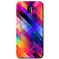 MRCİLETİSİM Samsung Galaxy J8 Kılıf HD Desen Baskılı Arka Kapak + Temperli Cam - Multi Oblique