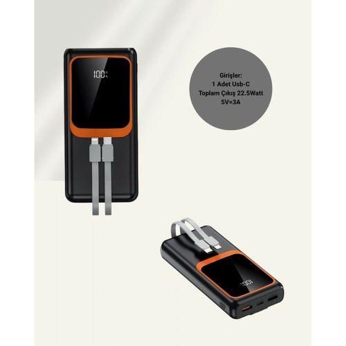 20.000 Mah Powerbank – 22.5w Hızlı Şarj, Çok Kablolu, Dijital Göstergeli