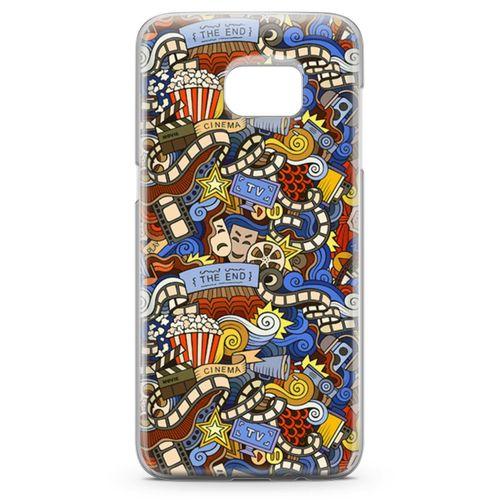 Samsung Galaxy S7 Edge Kılıf Doodle Sinemasever Arka Kapak Koruma Desenli Full Koruyucu