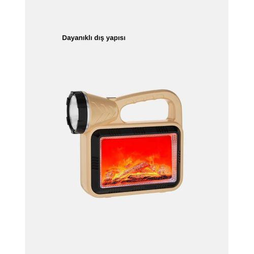 Solar Alev Işığı Cob Teknolojili Taşınabilir El Feneri Ve Kamp Lambası