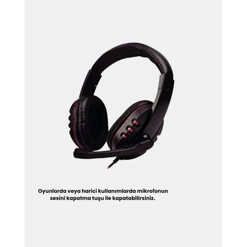 Profesyonel  Kulaklık – Mikrofonlu, Yumuşak Pedli, Stereo Ses Kalitesi, Tere Dayanıklı