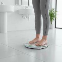 Yuvarlak Şeffaf Dijital Cam Baskül Terazi Tartı Hassas Ölçüm Modern Şık Tasarım