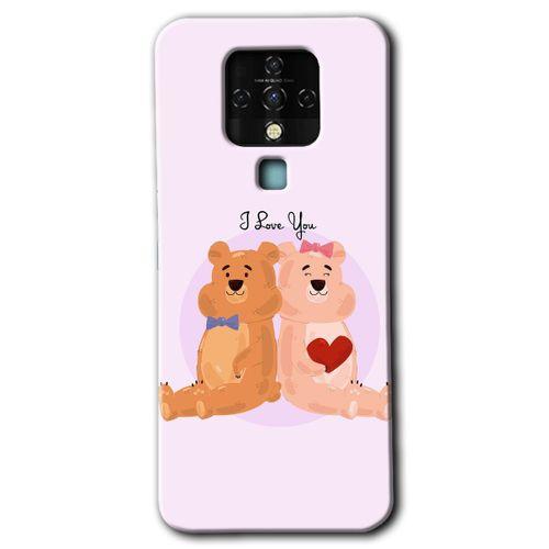 Tecno Camon 16 Kılıf HD Desen Baskılı Arka Kapak - Sevgili Ayıcık + Kırılmaz Cam