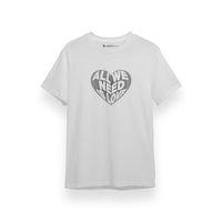 All We Need Is Love Beyaz Kısa kol Erkek Tshirt