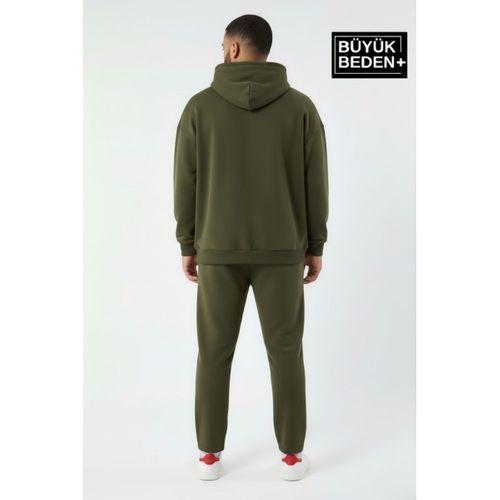 Erkek Büyük Beden Kapşonlu ince Sweatshirt SPR24BSW57