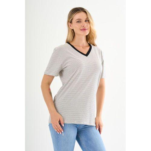 ALEXANDERGARDI V Yaka Çizgili T-shirt