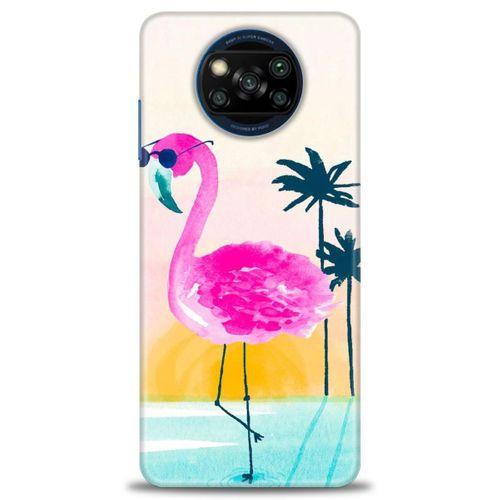 Xiaomi Poco X3 Pro Kılıf HD Baskılı Kılıf - Flamingo + Tam Ekran Koruyucu