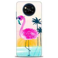 Xiaomi Poco X3 Pro Kılıf HD Baskılı Kılıf - Flamingo + Tam Ekran Koruyucu