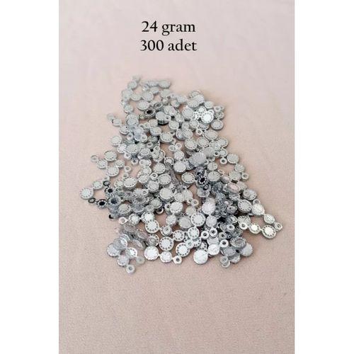 Oya Abiye Bileklik Kolye Pleksi Metalik Plastik Pul Gümüş Renk 24 gram 300 adet - BNC560