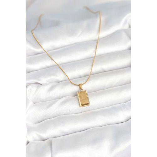316L Çelik Gold Renk Külçe Altın Model Kolye