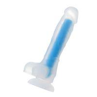 Beyond Mavi Matt Glow Gece Parlayan Dildo, Silikon, Şeffaf, 18 cm