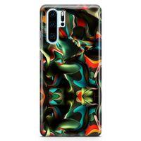 Huawei P30 Pro Kılıf Renklerin Savaşı Arka Kapak Koruma Desenli Full Koruyucu