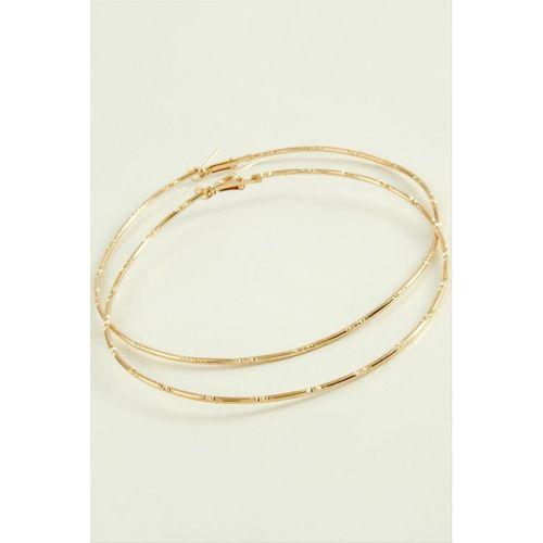 Çizgili Metal Halka Küpe 8-9-10 cm
