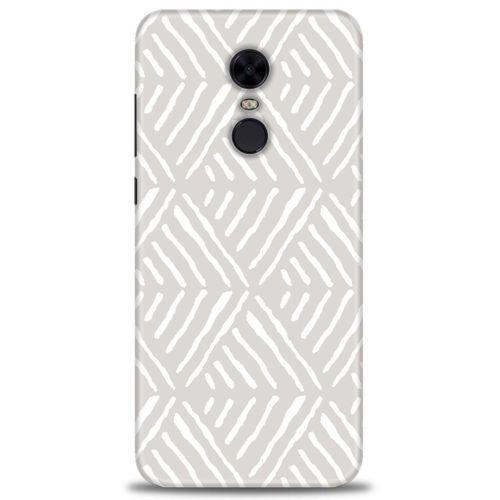 Xiaomi Redmi 5 Plus Kılıf HD Baskılı Kılıf - Gri Mozaik + Tam Ekran Koruyucu