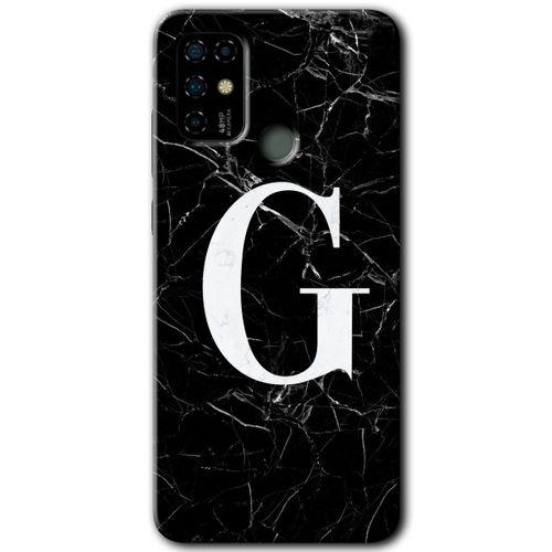 Casper Via F20 Kılıf HD Desen Baskılı Arka Kapak - Siyah Mermer Desenli G Harfi