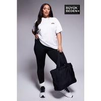 Kadın Büyük Beden New York Baskılı Bisiklet Yaka Tshırt SPR25BTSK14