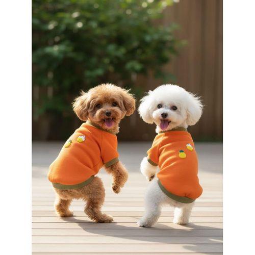 Ice Cream and Pineapple  Turuncu Haki Köpekler İçin Polar Sweatshirt