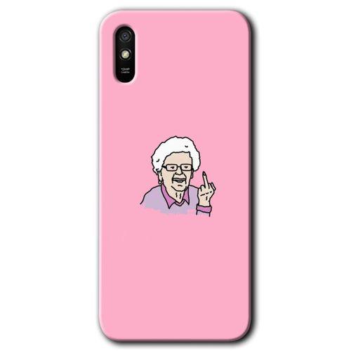 Redmi 9A Kılıf HD Desen Baskılı Arka Kapak - Bad Grandmother + Kırılmaz Cam