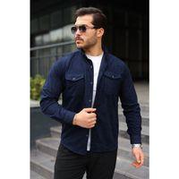 Erkek Uzun Kollu Cepli Kadife Gömlek