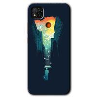 MRCİLETİSİM Xiaomi Redmi 9c Kılıf Baskılı Kapak - City Bird Sky + 5D Tam Kaplayan Cam