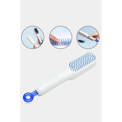 Kendi Kendini Temizleyen Otomatik Tuşlu Saç Tarağı Dolaşık Açıcı Masaj Fırçası Silikon Fırça