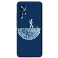 Xiaomi Mi 12 Kılıf HD Desen Baskılı Arka Kapak + Temperli Cam - Uzay İşçisi