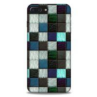 Apple Iphone 8 Plus Kılıf Patchwork (46) Core Armor Kılıf Gri Cam Göbeği