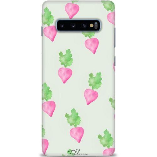 Samsung Galaxy S10 Plus Kılıf HD Baskılı Kılıf - Pembe Havuçlar + Tam Ekran Koruyucu