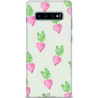 Samsung Galaxy S10 Plus Kılıf HD Baskılı Kılıf - Pembe Havuçlar + Tam Ekran Koruyucu
