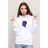 Stranger Things Eleven Mor Baskılı Beyaz Kadın Kapşonlu Sweatshirt