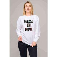 La Case De Papel Oslo Baskılı Beyaz Kadın Sweatshirt